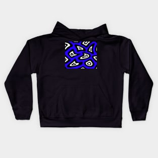 Abstract pattern - blue, black and white. Kids Hoodie